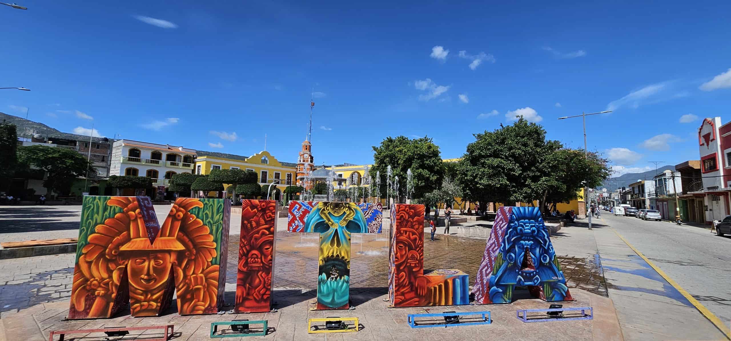 Image of the zocalo of Mitla during a day trip from Oaxaca