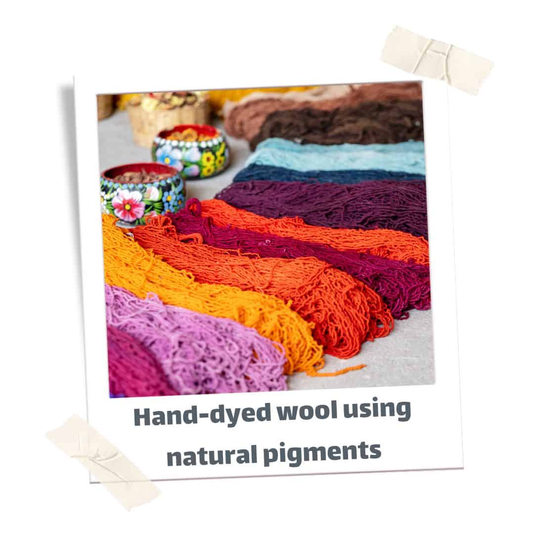 Image of hand-dyed wool of various colours