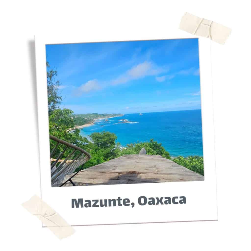 View of the coast above Mazunte, Oaxaca. 