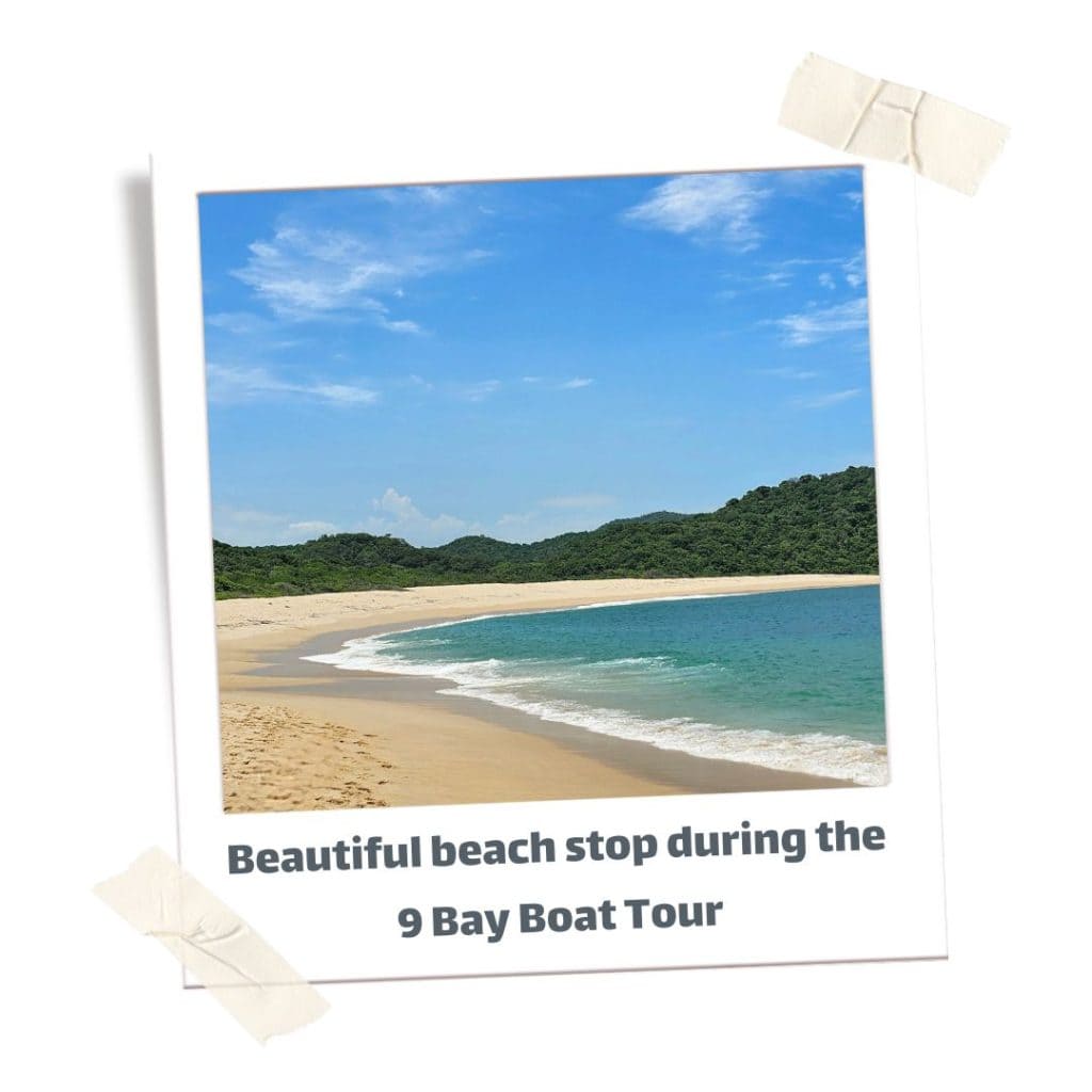9 bay boat tour, beach stop during the best time to travel to Oaxaca
