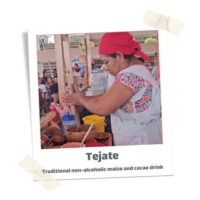 Woman making tejate during my 3 days in Oaxaca