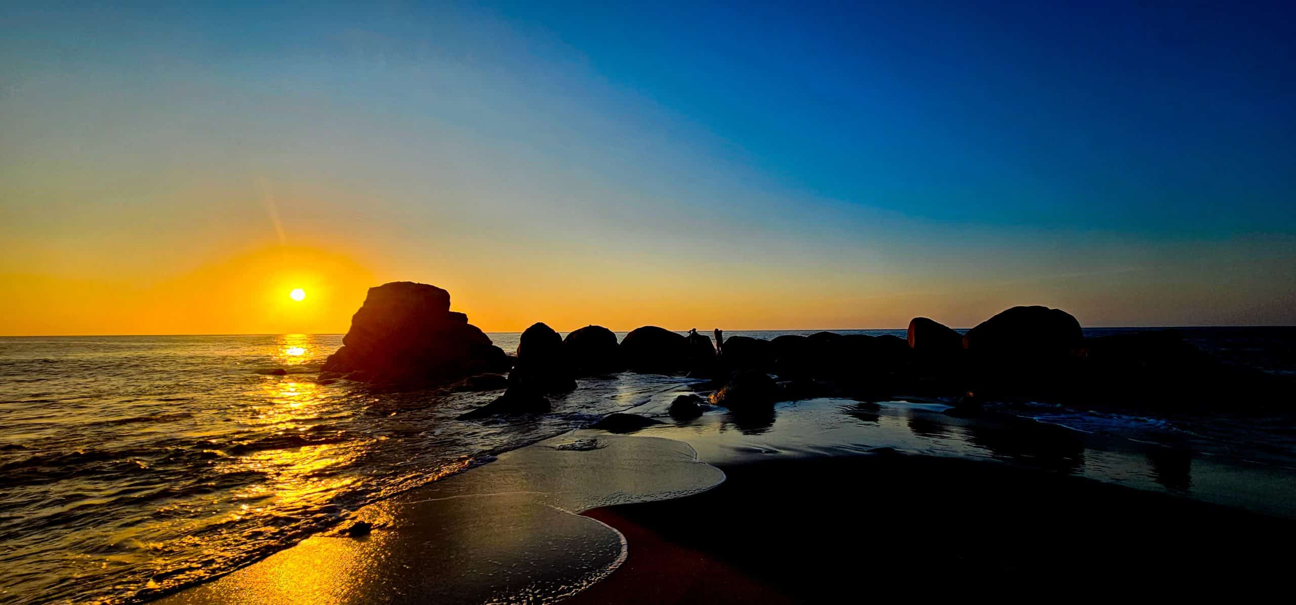 Carricitos beach in Sayulita Mexico at sunset.