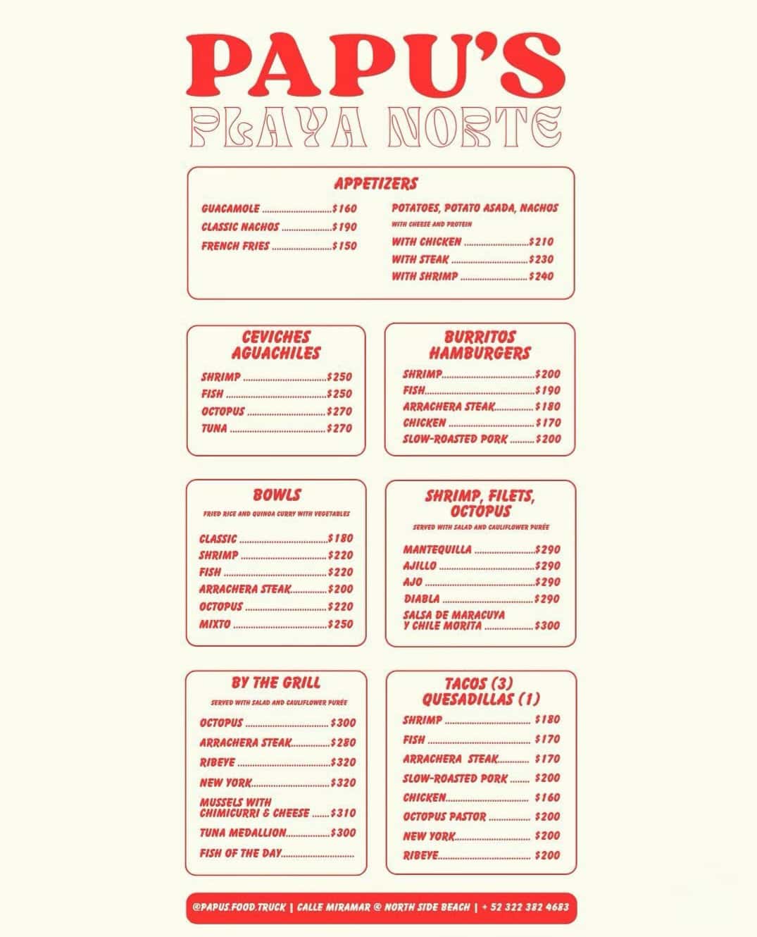 Papu's menu. 