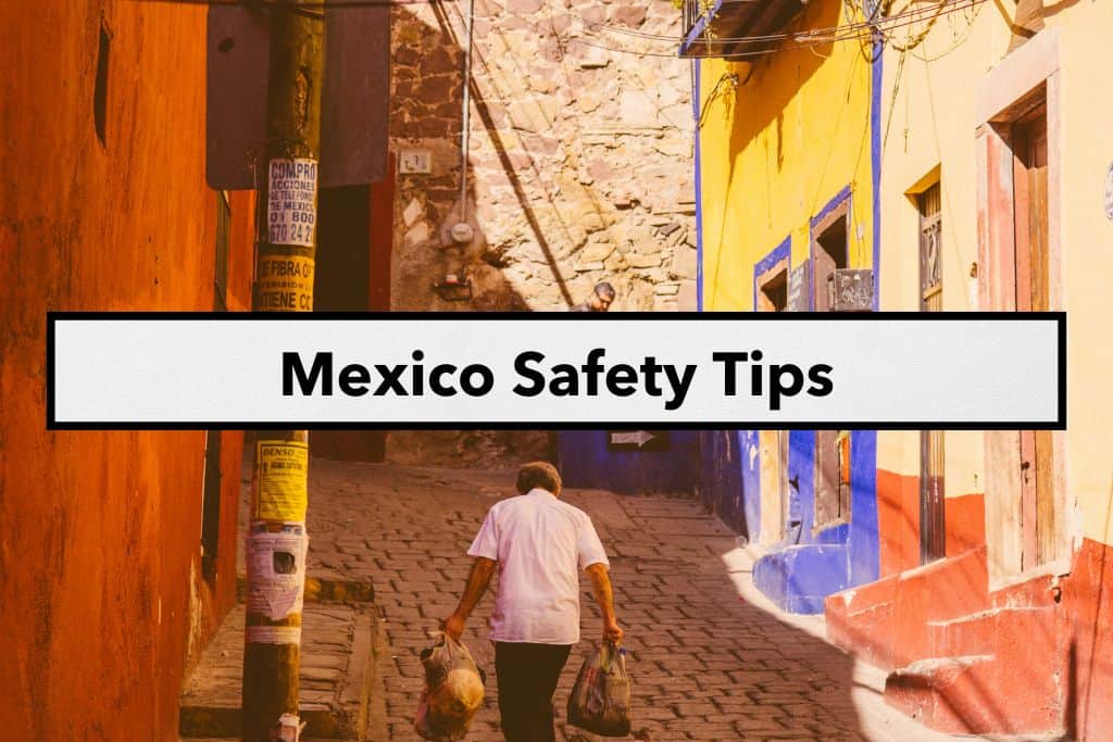 Man walking up a mexican street. 