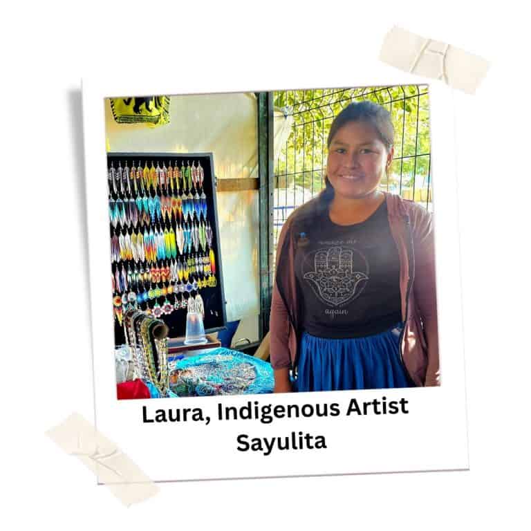 Indigenous artist at the local market in Sayulita